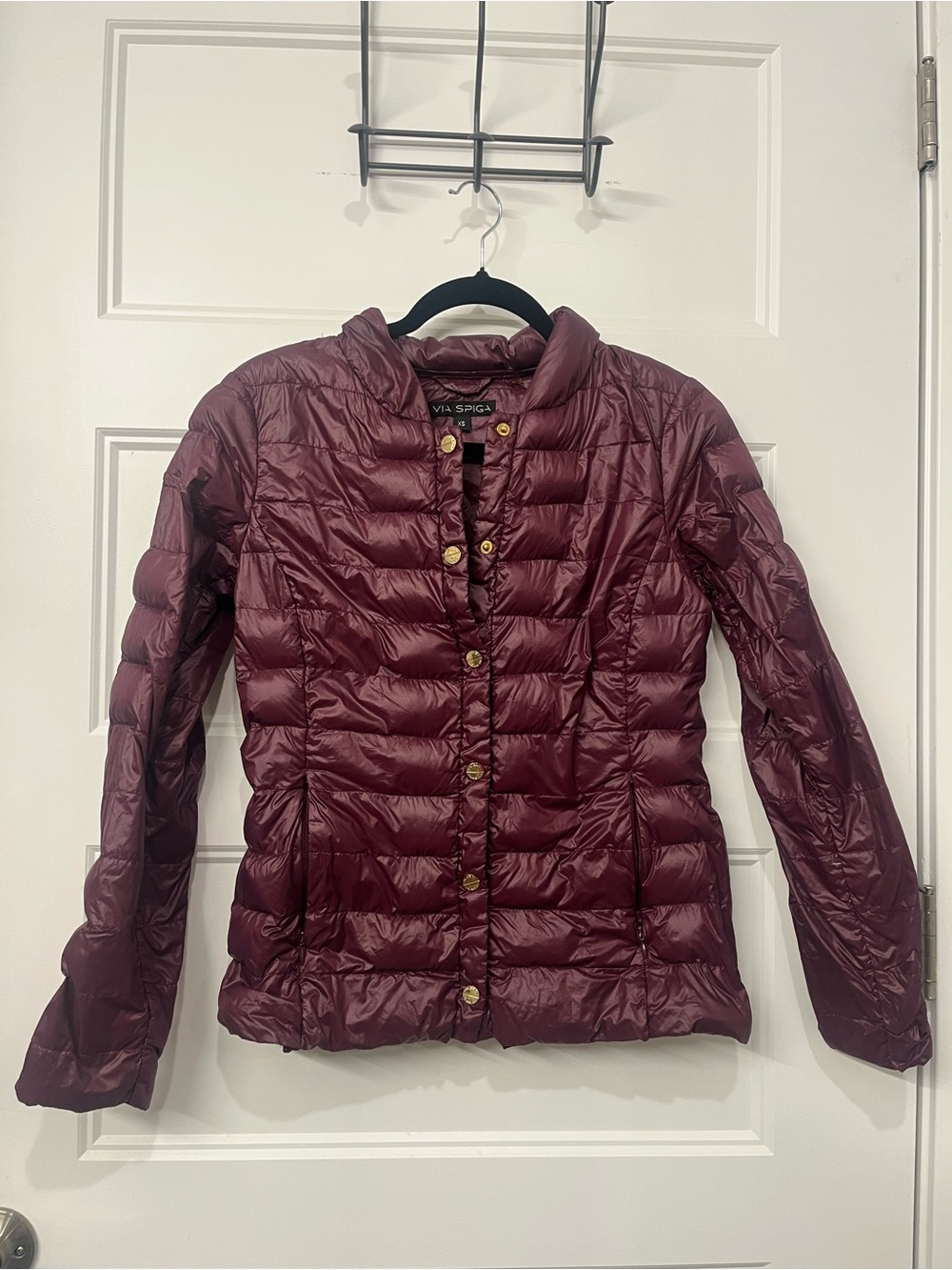 Via Spiga Burgundy Down Puffer Jacket – XS
